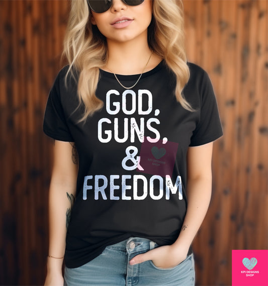 God, Guns, & Freedom (3-pack) - PNG - Digital Designs
