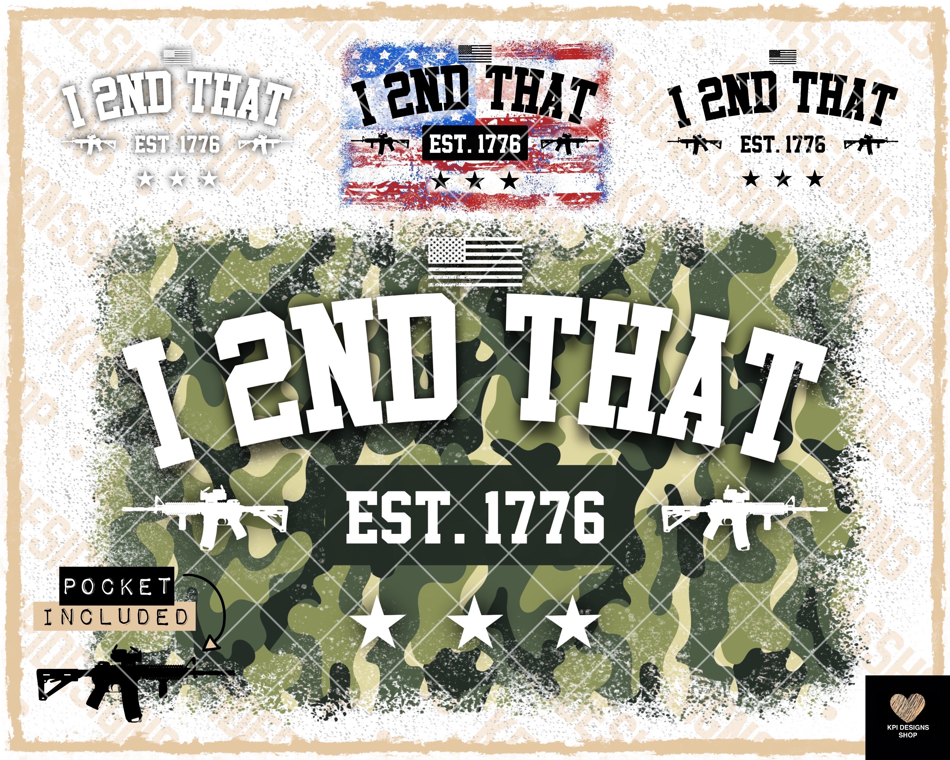 I 2nd That (Gun Rights) - 2nd Amendment (5-pack) - May2023 - PNG - Dig ...