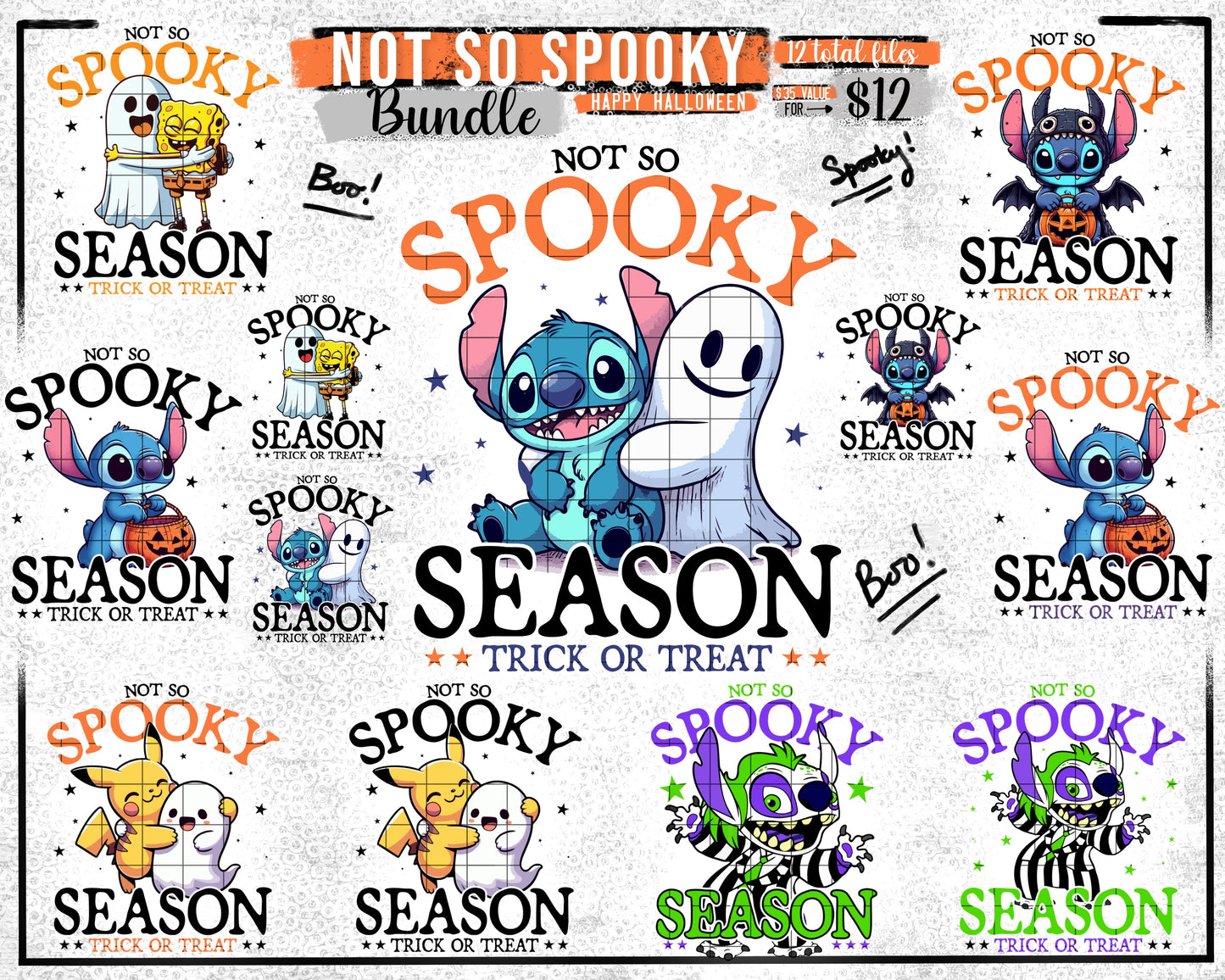Not So Spooky Halloween Bundle - 12 designs - Aug2024 -  (Personal Use Recommended)