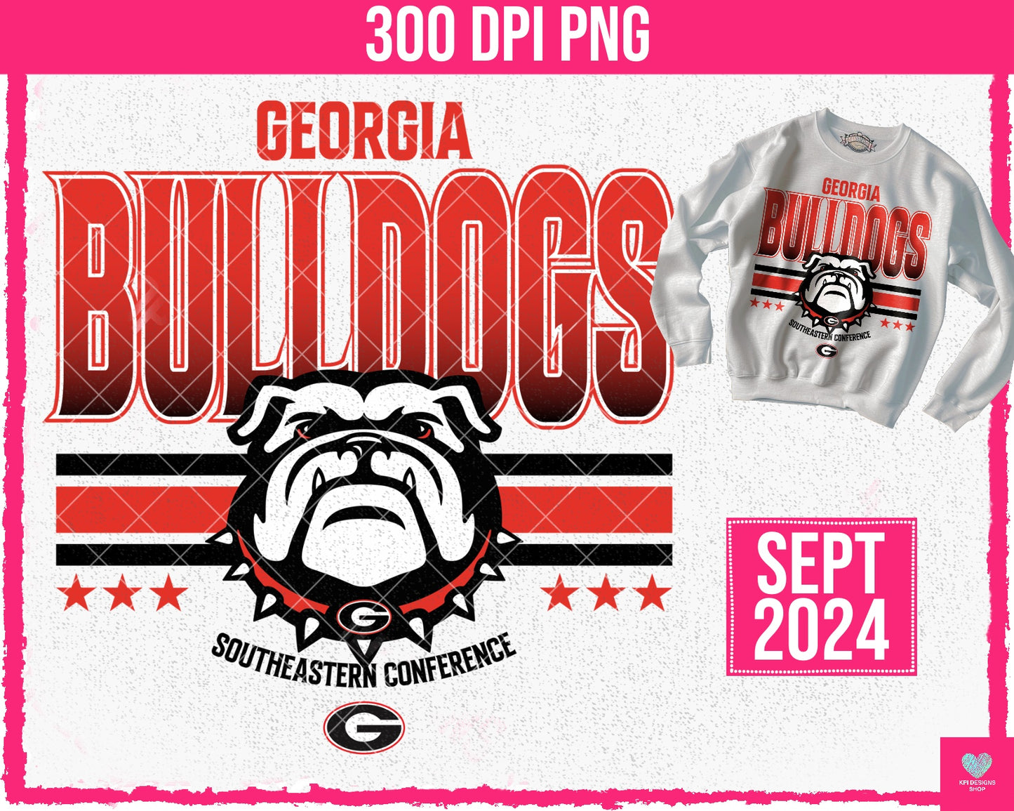 Bulldog Stripes (2 Options Included) - Sept2024 - PNG - Digital Design (Personal Use Recommended)