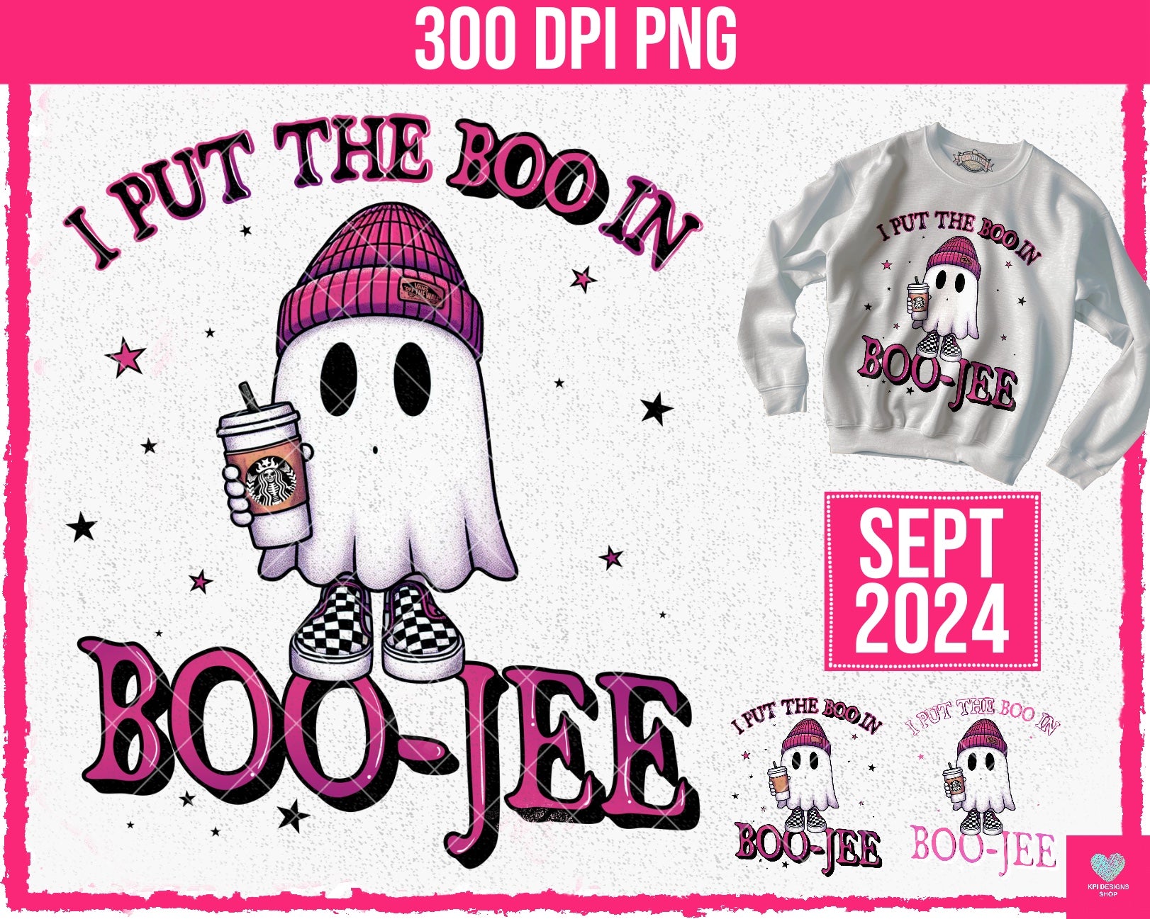 Design For Boo Boo I Put the Boo in Boo-Jee (4-pack) - Sept2024 - PNG - Digital Design ...
