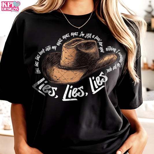 Lies x3 Cowboy Hat (2 files) - Mar2025 - PNG - Digital Design