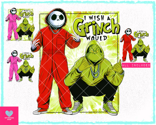 I Wish a Mean One Would (4-pack) - Nov2023 - PNG - Digital Designs - (Personal Use Recommended