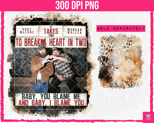 It Takes Two Leopard Watercolor (2-pack) May2024 - PNG - Digital Design (Personal Use Recommended)