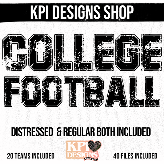 BUNDLE: College Football Distressed Collegiate Bundle - (20 Schools - 40 Files) - July2025 - PNG - Digital Design (Personal Use Recommended)
