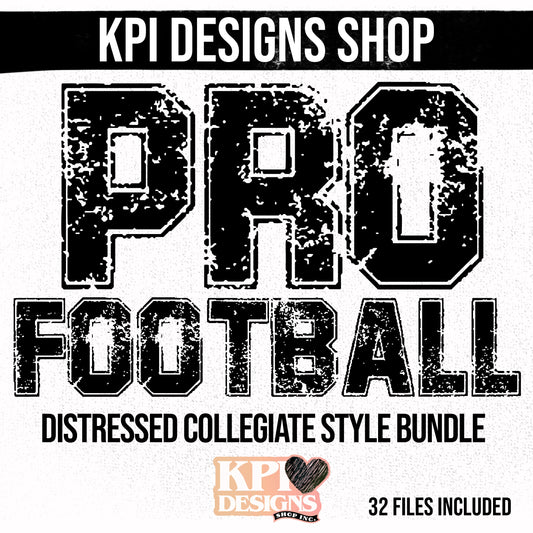 BUNDLE: Pro Football Distressed Collegiate Bundle - (32 Teams) - July2025 - PNG - Digital Design (Personal Use Recommended)