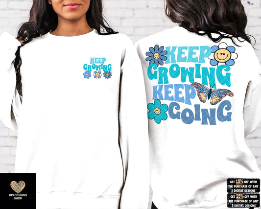 Keep Growing Keep Going + Matching Pocket (3-pack) - Aug2023 - PNG - Digital Design