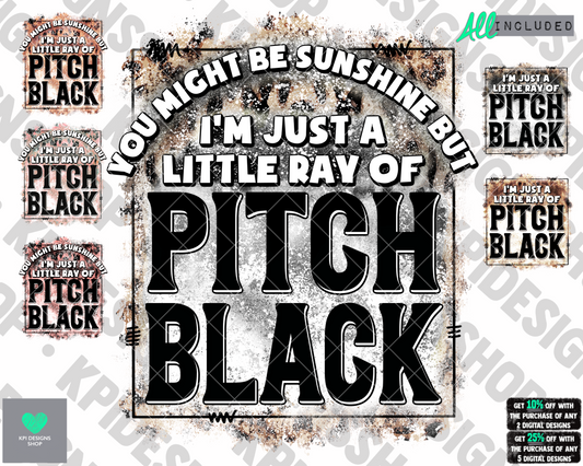 Little Ray of Pitch Black (6-pack) - July2023 - PNG - Digital Design