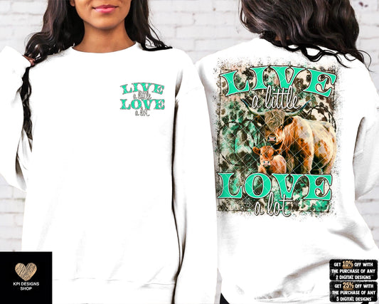 Live a Little, Love a Lot + Matching Pocket - May2023 - PNG - Digital Design