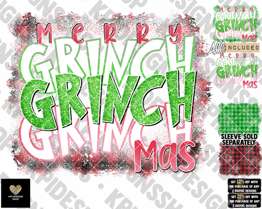 Merry G-Mas (Mean One) - 3-pack - Dec2022 - PNG - Digital Design (Personal Use Recommended)