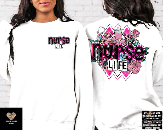 Nurse Life + Matching Pocket (6-pack) - May2023 - PNG - Digital Design