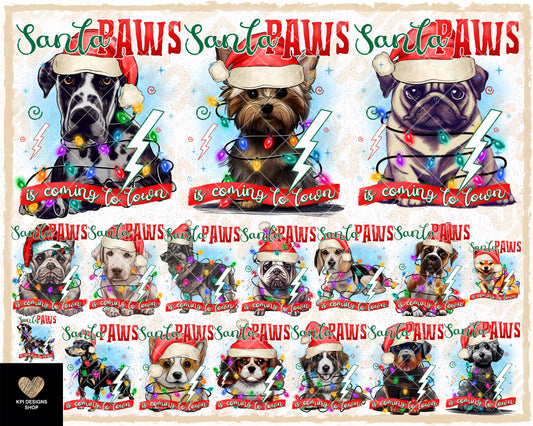 BUNDLE: Santa Paws is Coming to Town (34-pack) - Sept2023 - PNG - Digital Design