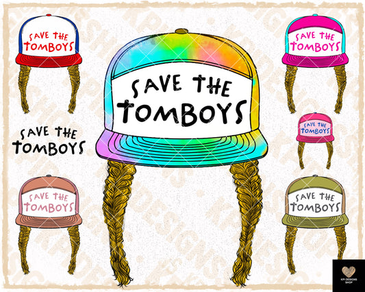Save the Tomboys (Blonde Hair)- 7-pack - May2023 - PNG - Digital Design