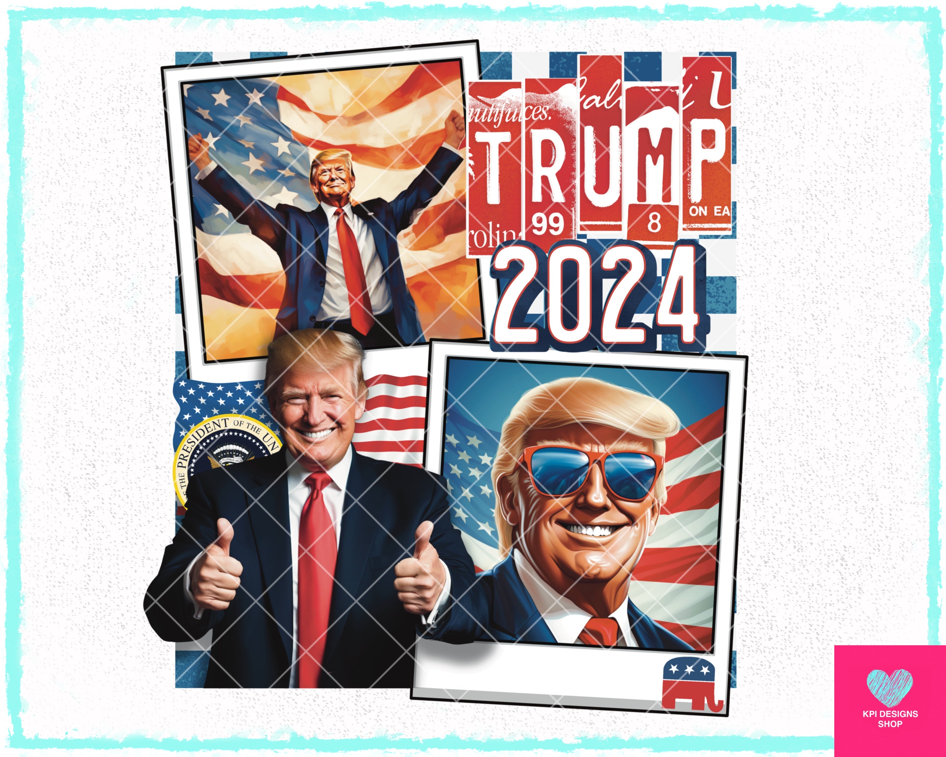 Trump Rallies Collage Trump 2024 Collage - Dec2023 - PNG - Digital Design – KPI Designs Shop
