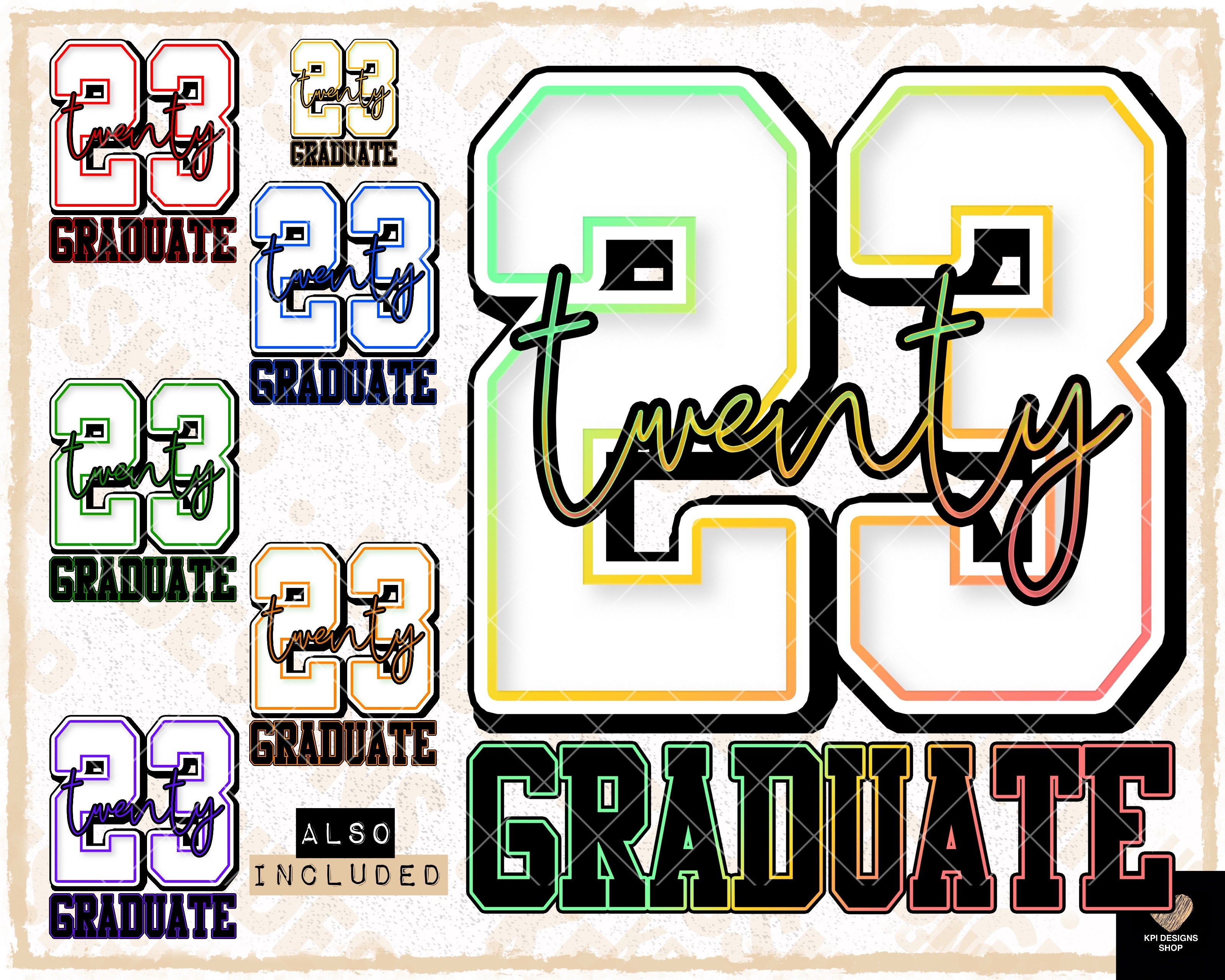 Twenty 23 Graduate (7-pack) - May2023 - PNG - Digital Design – KPI ...