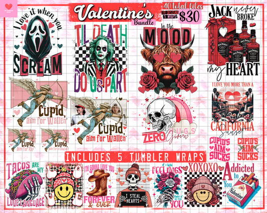 2024 Valentine Bundle (40 Files) - Dec2023 - PNG - Digital Design