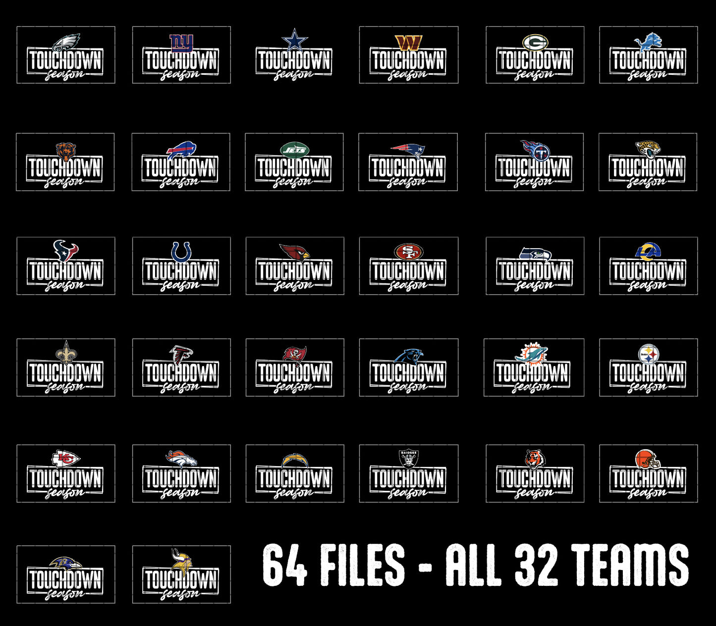 BUNDLE: Pro Football Touchdown Season - (64 Files) - September2025 - PNG - Digital Design (Personal Use Recommended)