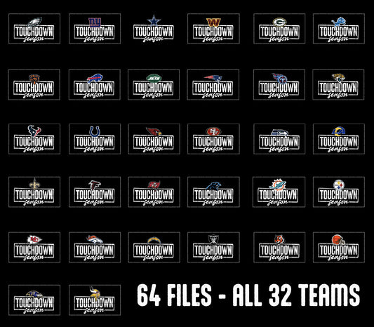 BUNDLE: Pro Football Touchdown Season - (64 Files) - September2025 - PNG - Digital Design (Personal Use Recommended)