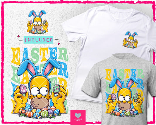 Homer Easter + Matching Pocket - Mar2024 - PNG - Digital Design (Personal Use Recommended)