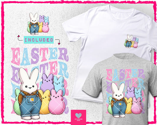 Peeps Easter + Matching Pocket - Mar2024 - PNG - Digital Design (Personal Use Recommended)