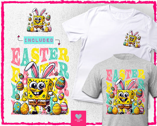 Sponge Easter + Matching Pocket - Mar2024 - PNG - Digital Design (Personal Use Recommended)