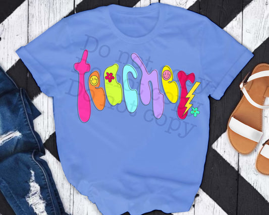 Teacher Neon - July2024 - PNG - Digital Design