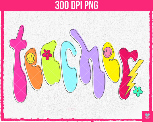 Teacher Neon - July2024 - PNG - Digital Design