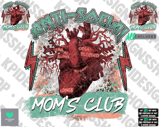 Anti-Social Mom's Club (3-pack)- May2022 - PNG - Digital Design