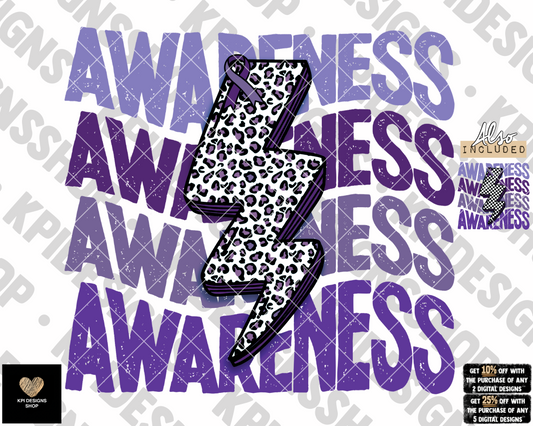 Awareness Bolt (Pancreatic Cancer) 2-pack - Oct2022 - PNG - Digital Design