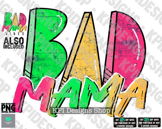 Bad Mama (vibes) 2-pack - Mar2022 - PNG - Digital Design