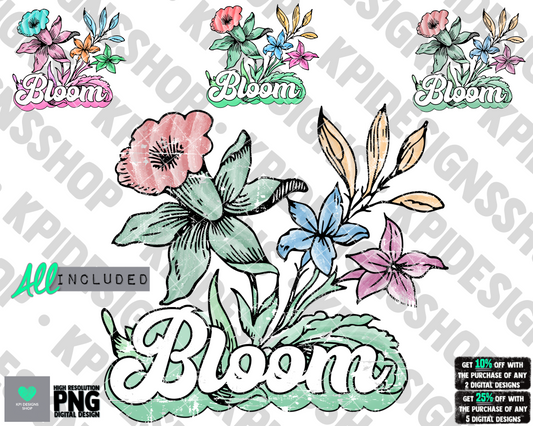 Bloom (4-pack) - Apr2022 - PNG - Digital Design