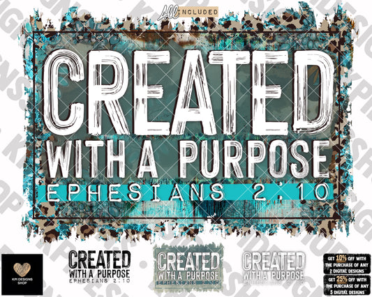 Created with a Purpose - Jan2023 (4-pack) - PNG - Digital Design
