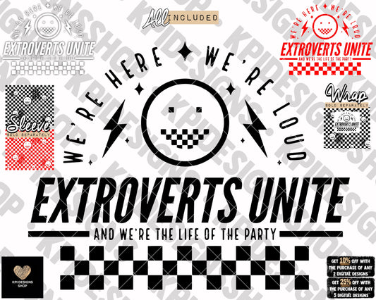 Extroverts Unite (3-pack) - Dec2022 - PNG - Digital Design