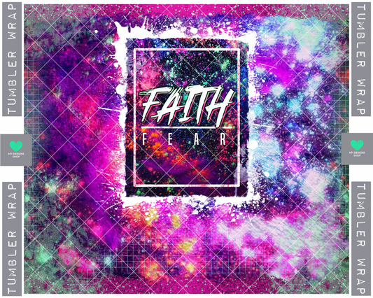 BOGO Tumbler Wrap: Faith Over Fear (2-pack) - PNG - Digital Design