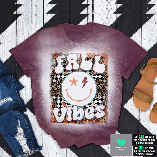 Fall Vibes Smiley (4-pack) - July2022 - PNG - Digital Design