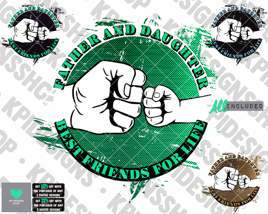 Father and Daughter - Father's Day (4-pack) - May2022 - PNG - Digital Design