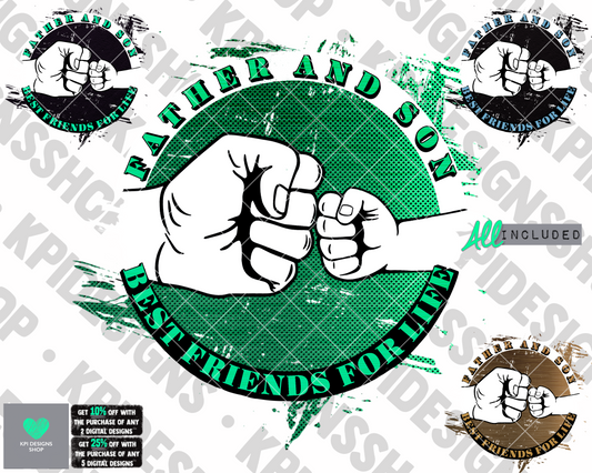 Father and Son - Father's Day (4-pack) - May2022 - PNG - Digital Design