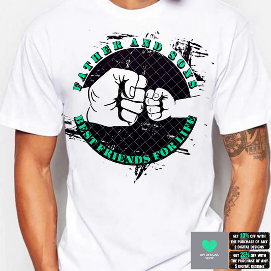 Father and Sons - Father's Day (4-pack) - May2022 - PNG - Digital Design