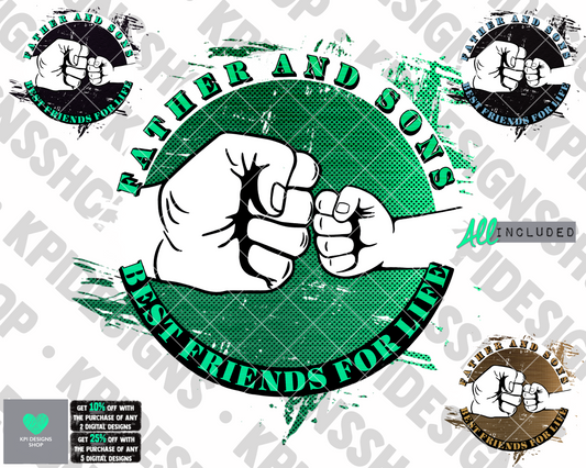 Father and Sons - Father's Day (4-pack) - May2022 - PNG - Digital Design