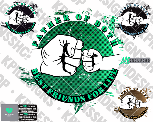 Father of Both - Father's Day (4-pack) - May2022 - PNG - Digital Design