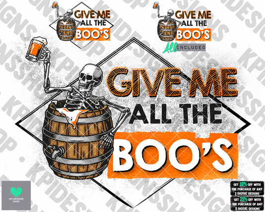 Give Me All the Boo's (3-pack) - July2022 - PNG - Digital Design