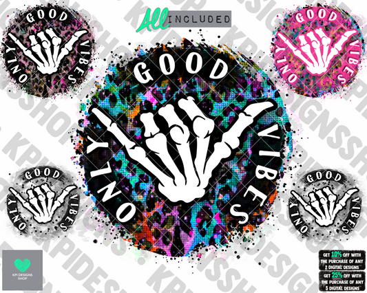 Good Vibes Only (5-pack)  - May2022 - PNG - Digital Design