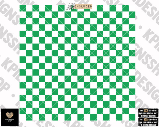 Sleeve: Checkered Green LV St. Patrick's Day - (Feb2023) - PNG - Digital Design (Personal Use Recommended)
