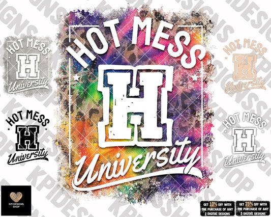 Hot Mess University (5-pack) - Feb2023 - PNG - Digital Design