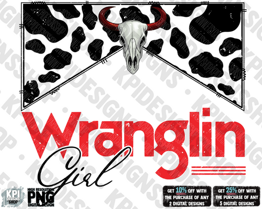 Wranglin Girl - PNG - Digital Design
