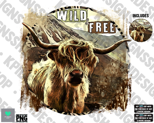 Wild & Free (Highland) - 2-pack - Jan2022 - PNG - Digital Design
