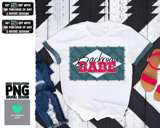 Backroad Babe (Stone/Pink) - Jan2022 - PNG - Digital Design
