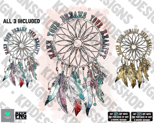 Make Your Dreams Your Reality (3-pack) - Jan2022 - PNG - Digital Design