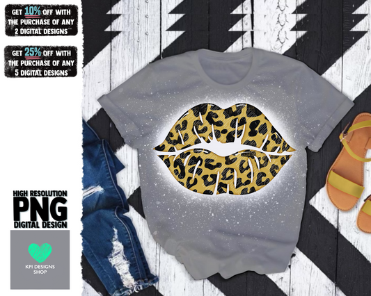 Leopard Lips Gold - Jan2022 - PNG - Digital Design