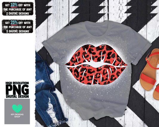 Leopard Lips Red/Pink - Jan2022 - PNG - Digital Design